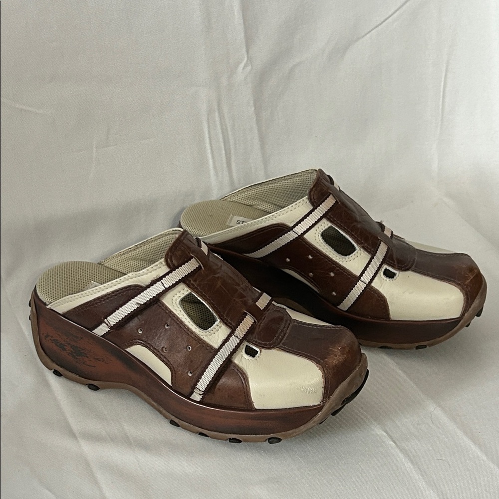RARE Vintage Y2K Steve Madden Athletic Leather Slip On Mules - Picture 3 of 14
